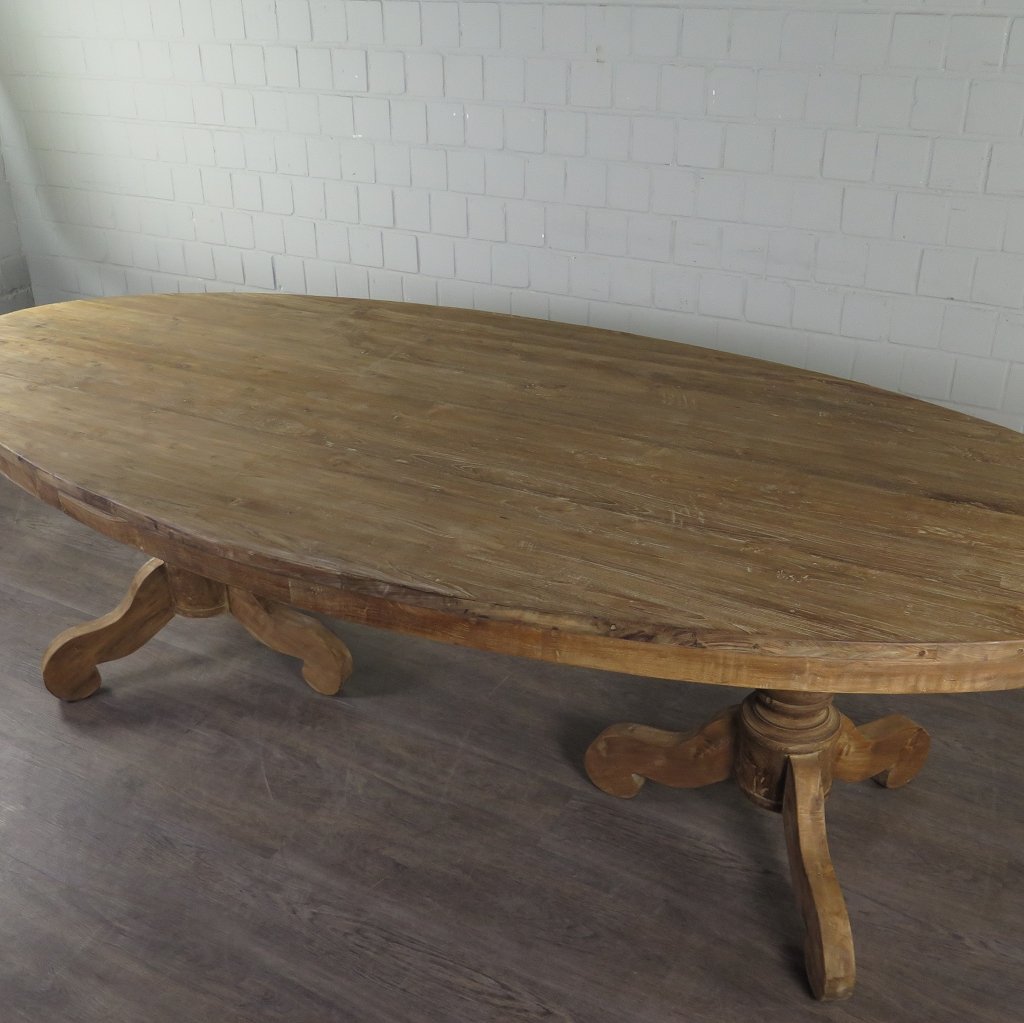 Esstisch Tisch Oval Teakholz 2,60 m x 1,20 m
