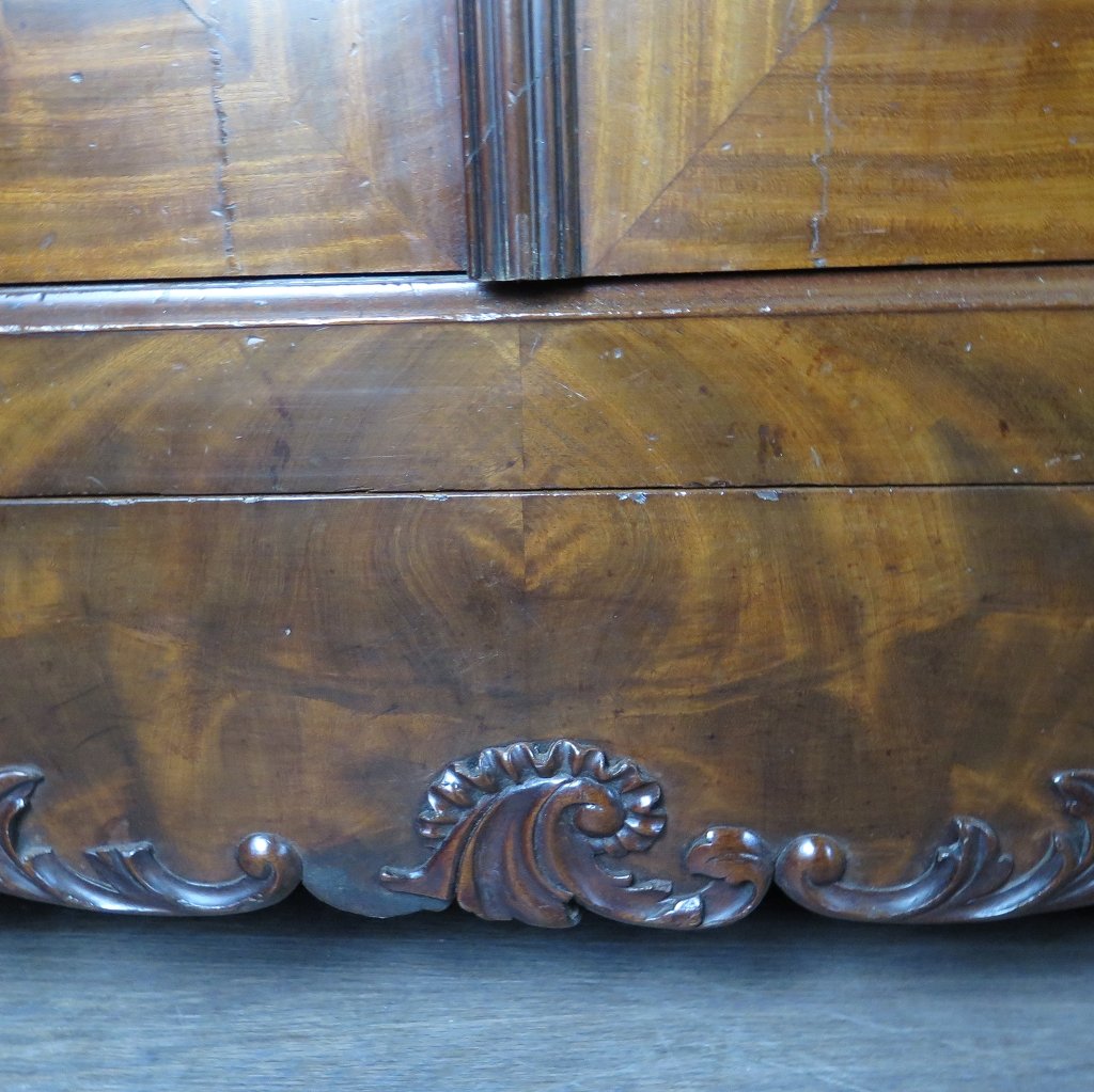 Schrank Kleiderschrank Historismus 1880 Nussbaum Wurzelholz