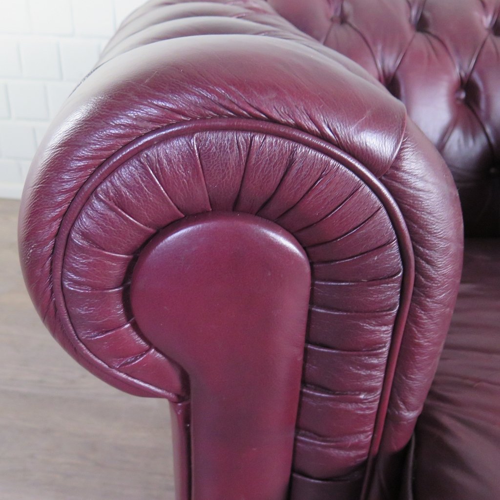 Chesterfield Sofa Couch Leder Pflaume 2.90 m
