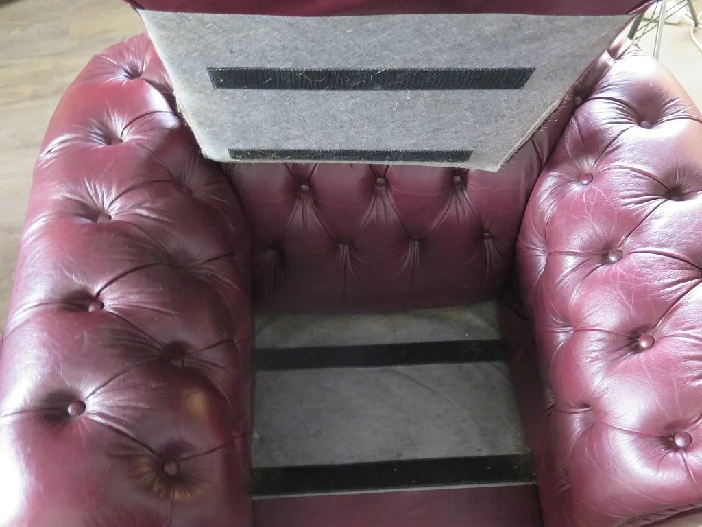 Chesterfield Sessel Leder Pflaume