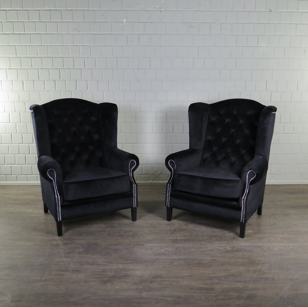 Sessel Ohrenbackensessel Nachtblau