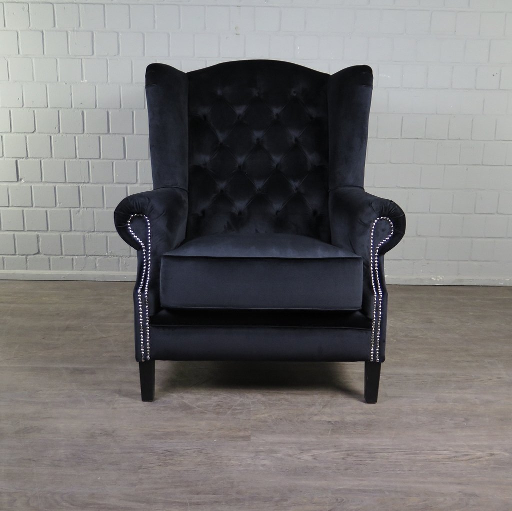 Sessel Ohrenbackensessel Nachtblau