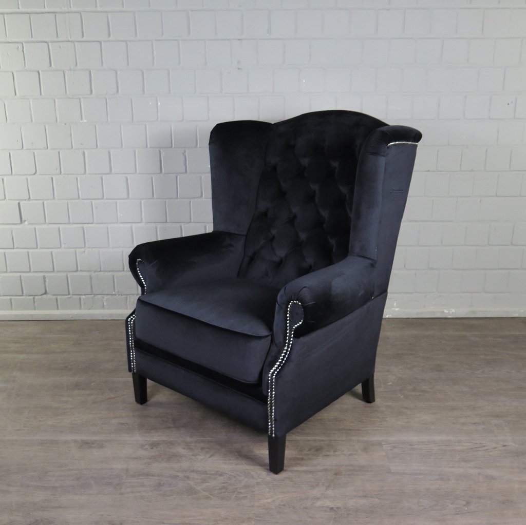 Sessel Ohrenbackensessel Nachtblau