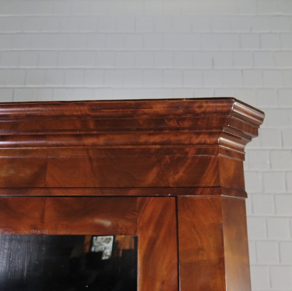 Eckschrank Eckvitrine Biedermeier 1840 Mahagoni