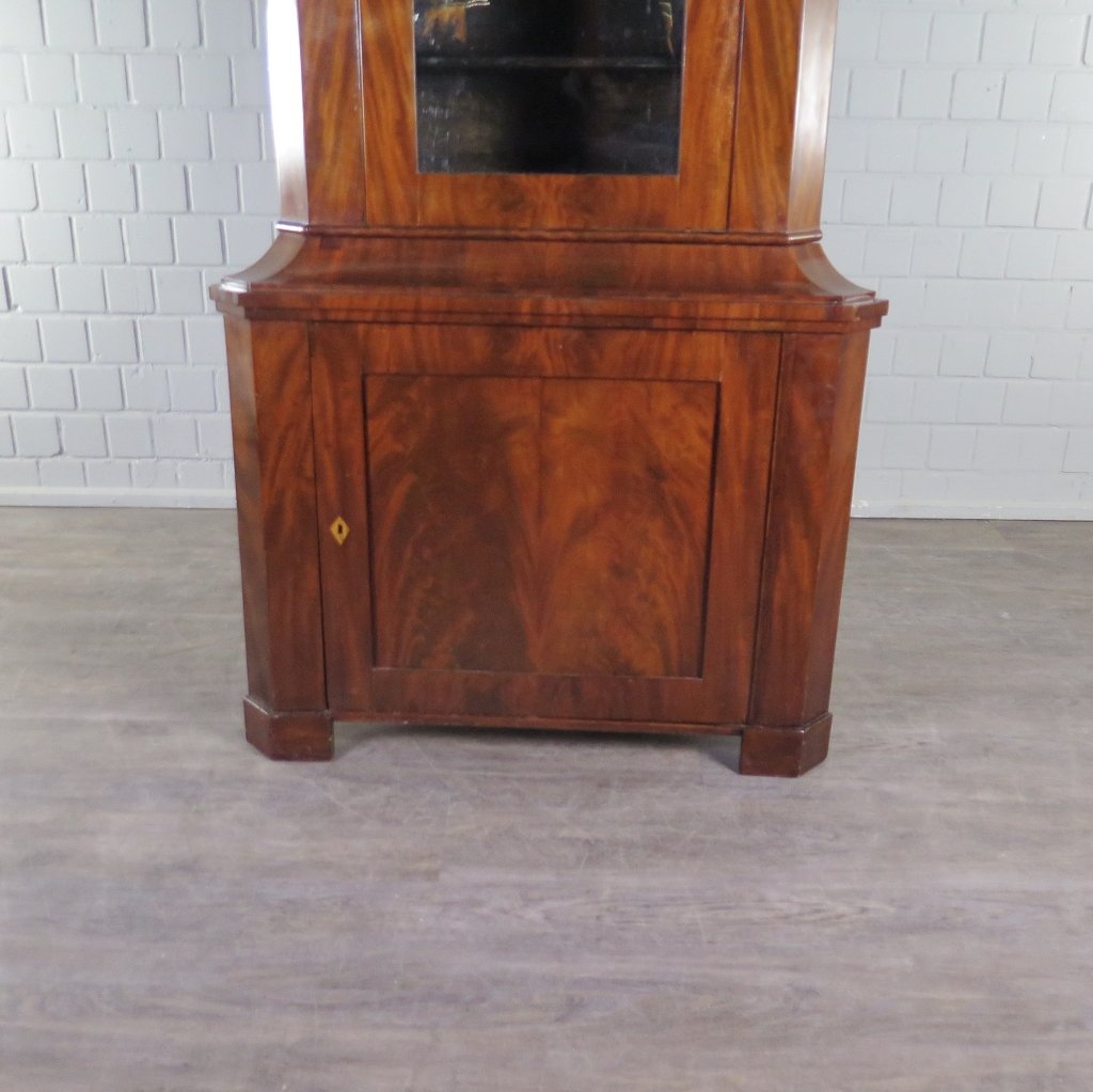 Eckschrank Eckvitrine Biedermeier 1840 Mahagoni