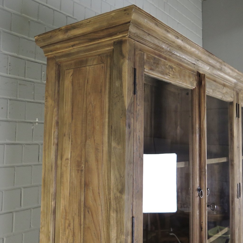 Vitrine Bücherschrank Teakholz 2,10 m