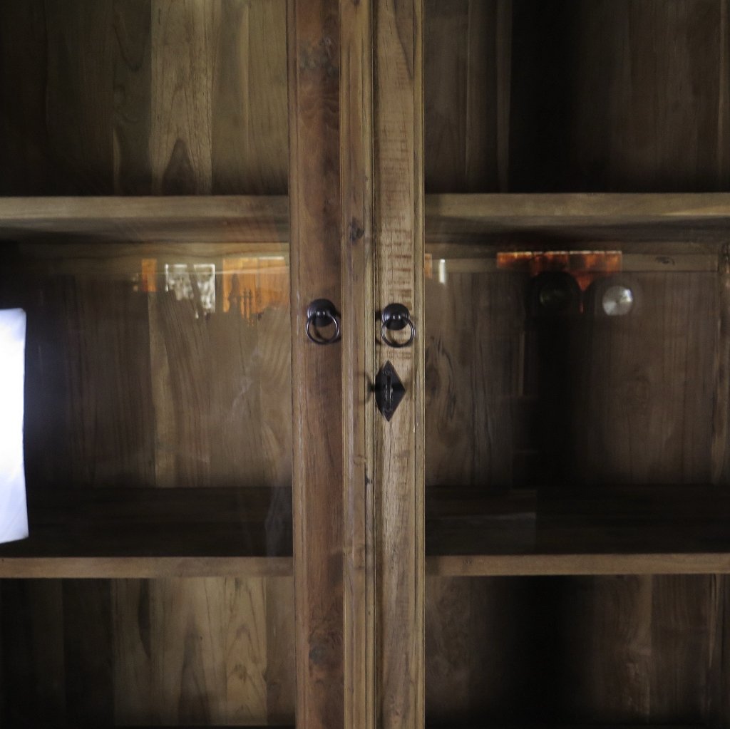 Vitrine Bücherschrank Teakholz 2,10 m