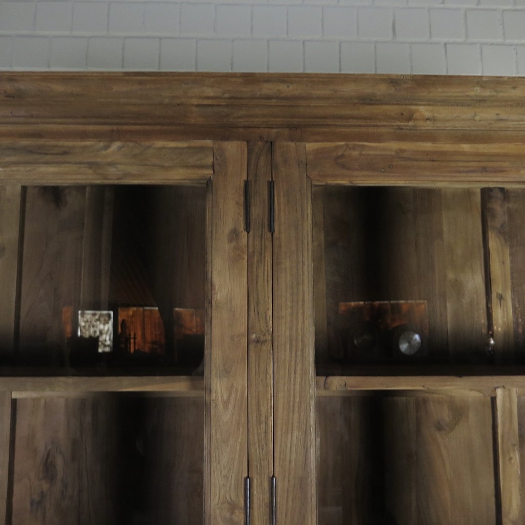 Vitrine Bücherschrank Teakholz 2,10 m