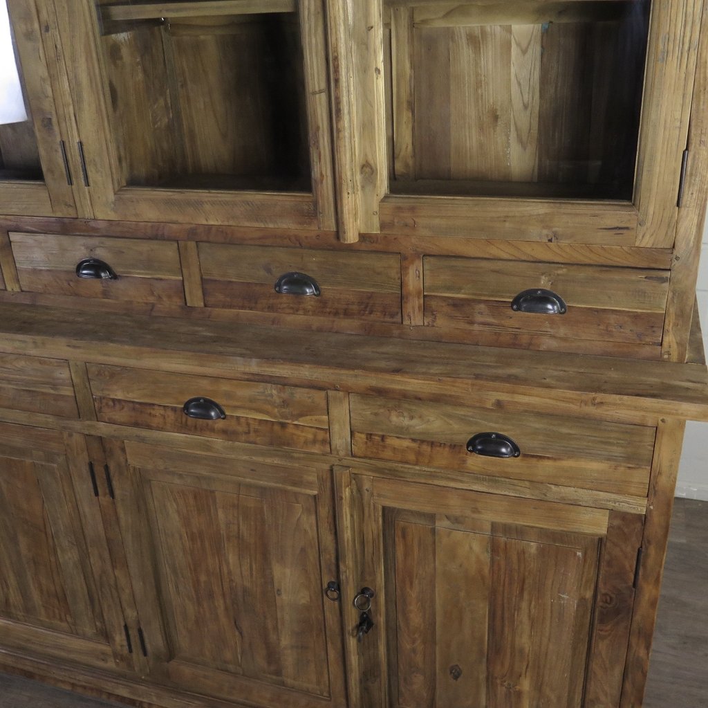 Vitrine Bücherschrank Teakholz 2,10 m
