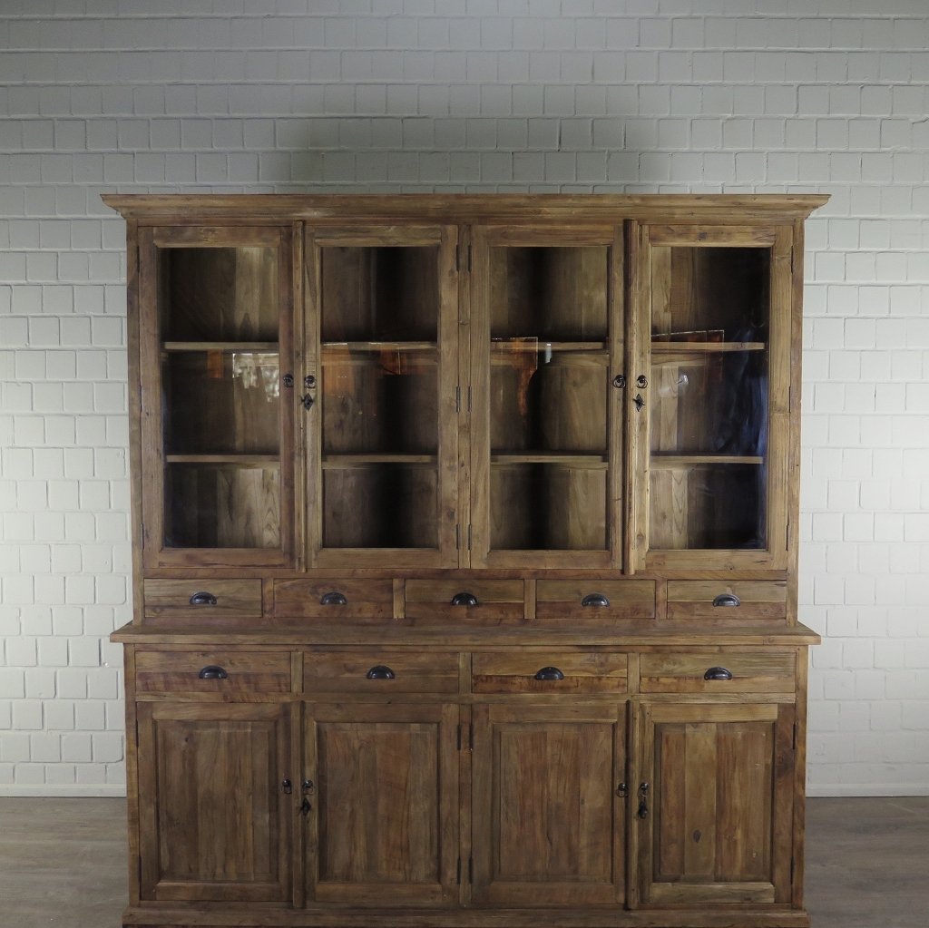 Vitrine Bücherschrank Teakholz 2,10 m