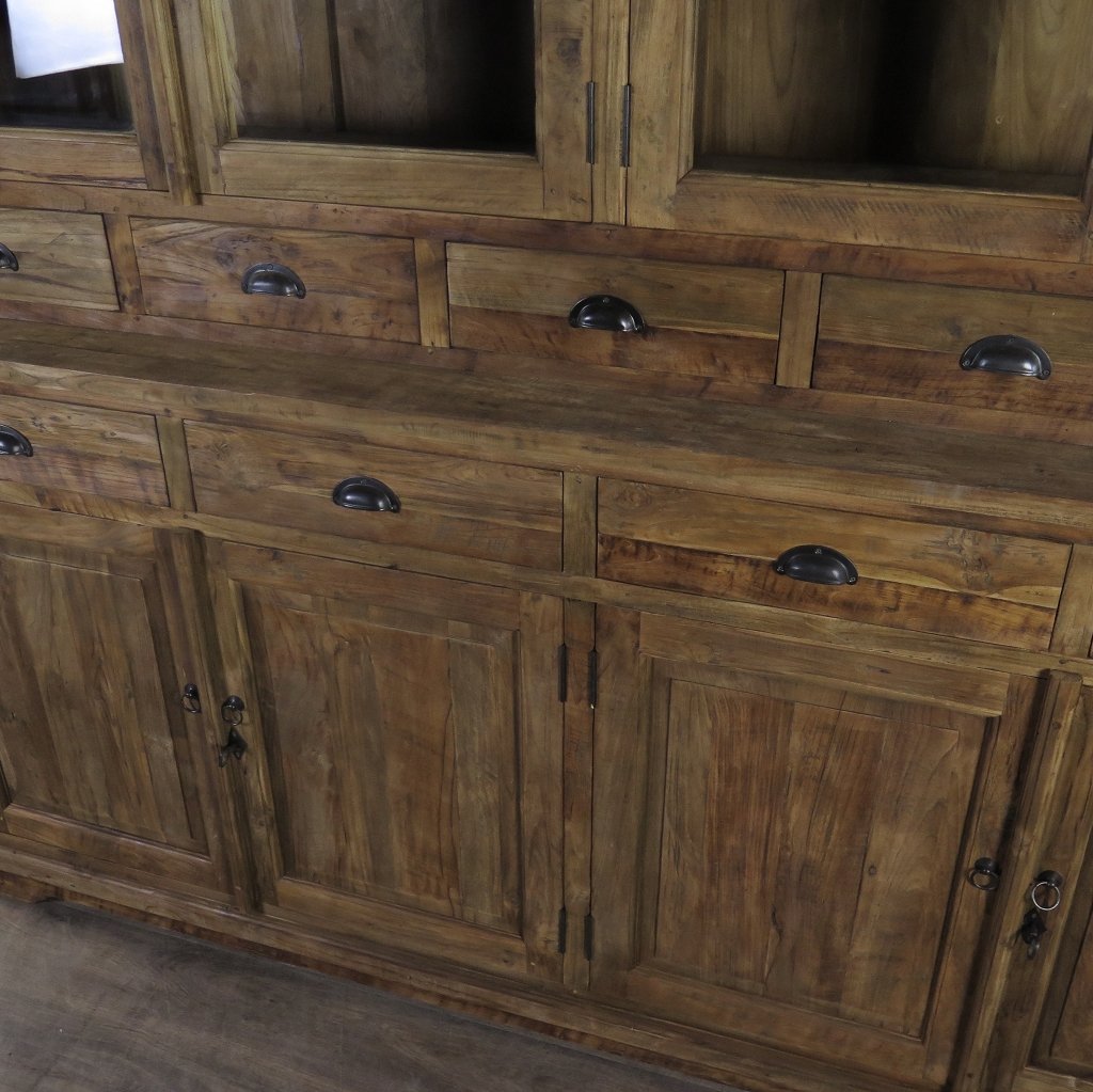 Vitrine Bücherschrank Teakholz 2,10 m