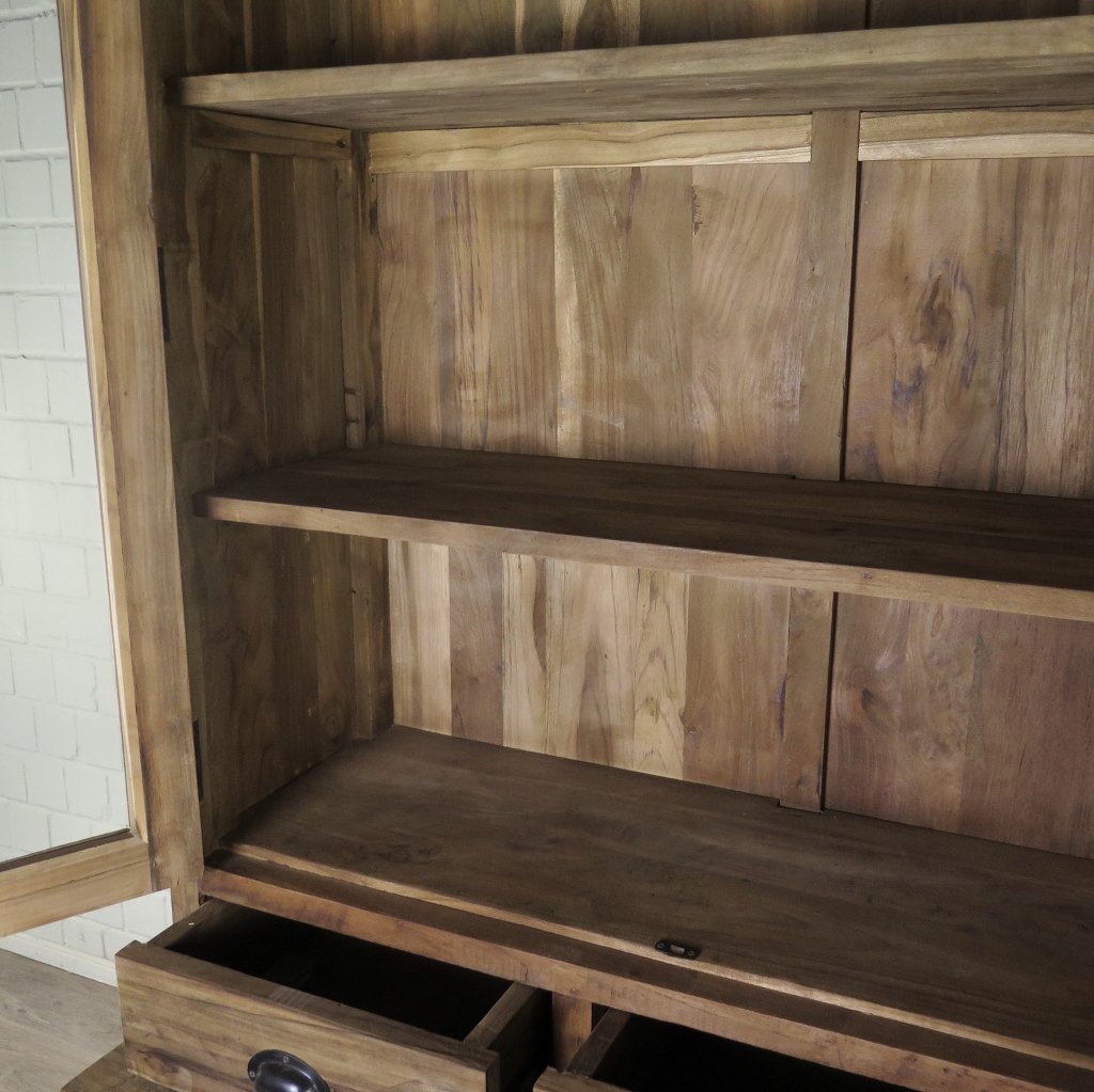 Vitrine Bücherschrank Teakholz 2,10 m