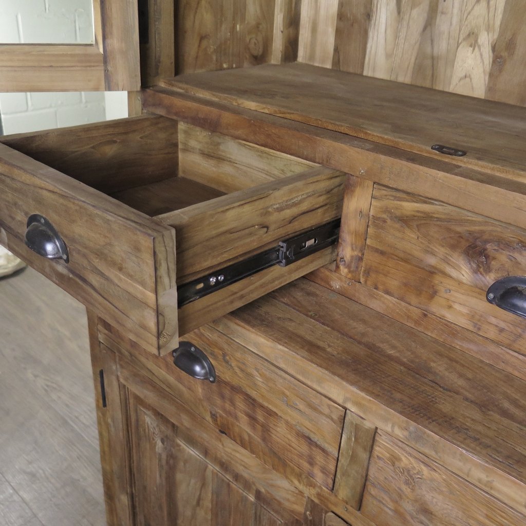 Vitrine Bücherschrank Teakholz 2,10 m