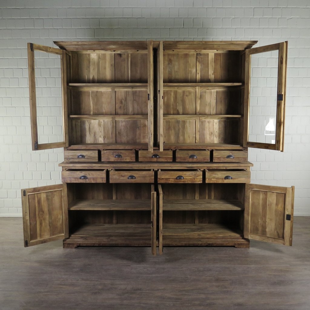 Vitrine Bücherschrank Teakholz 2,10 m