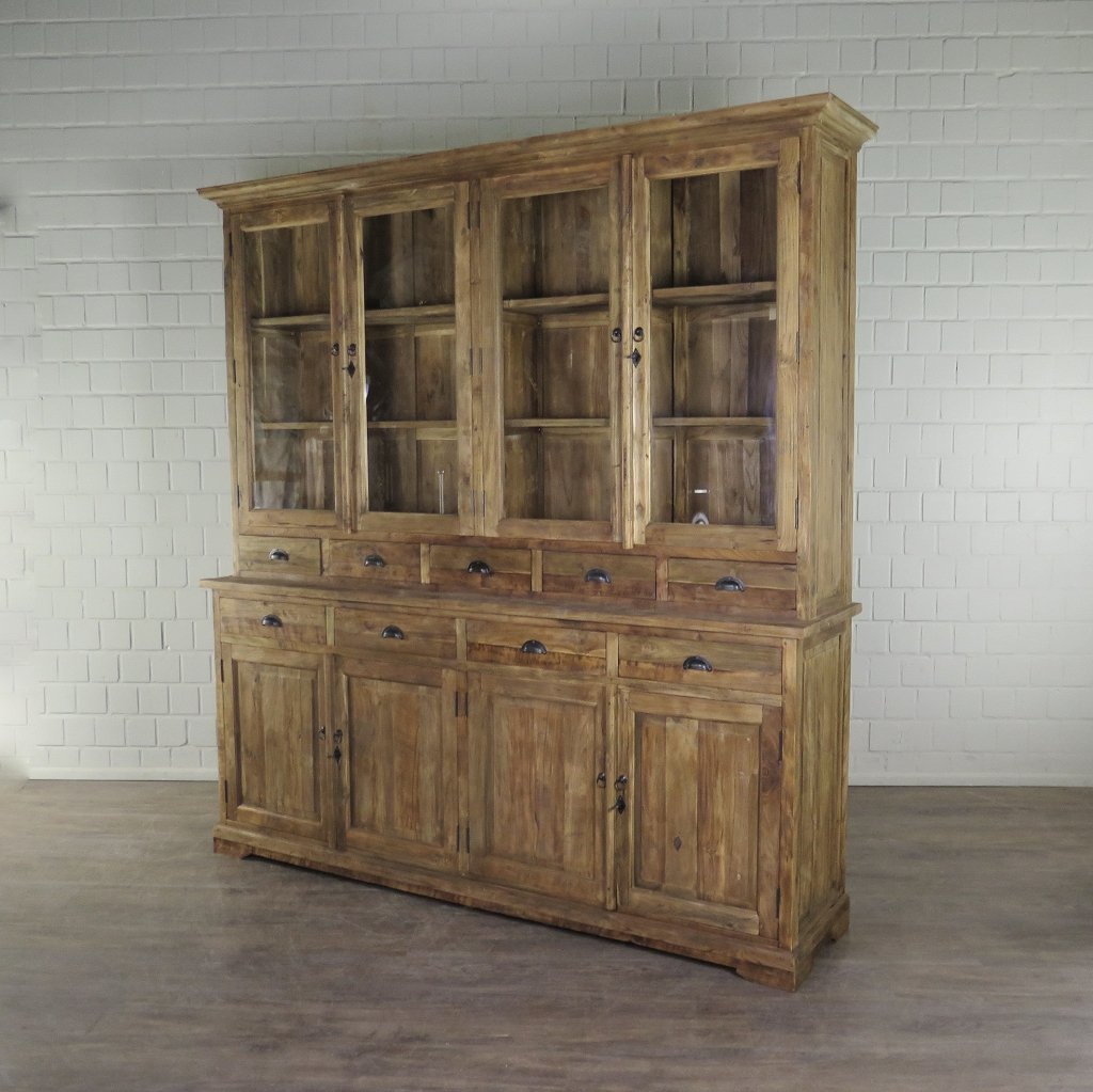 Vitrine Bücherschrank Teakholz 2,10 m