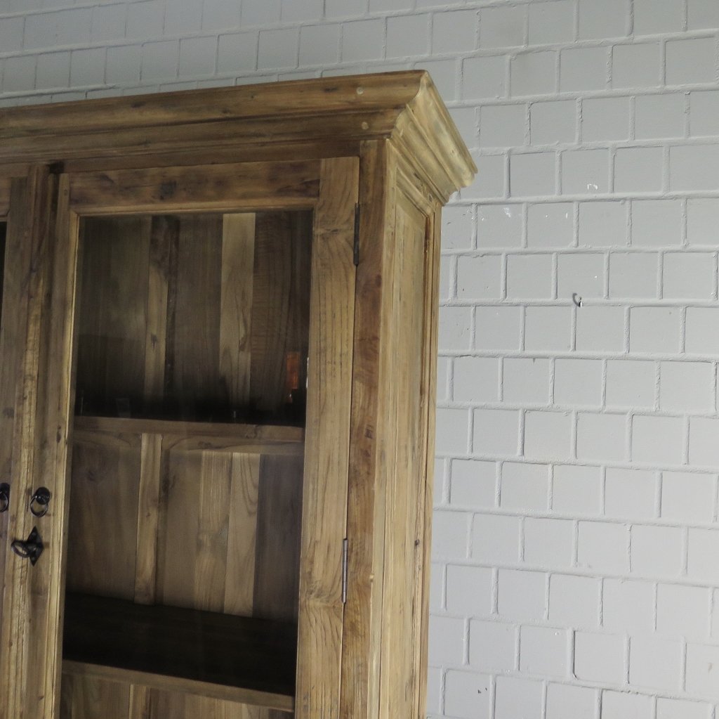 Vitrine Bücherschrank Teakholz 2,10 m
