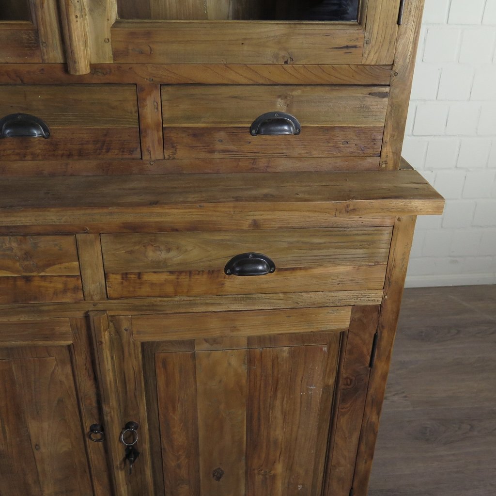 Vitrine Bücherschrank Teakholz 2,10 m