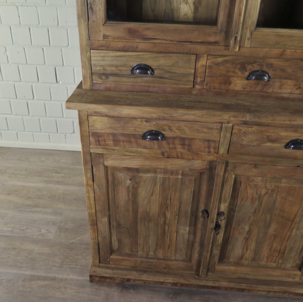 Vitrine Bücherschrank Teakholz 2,10 m