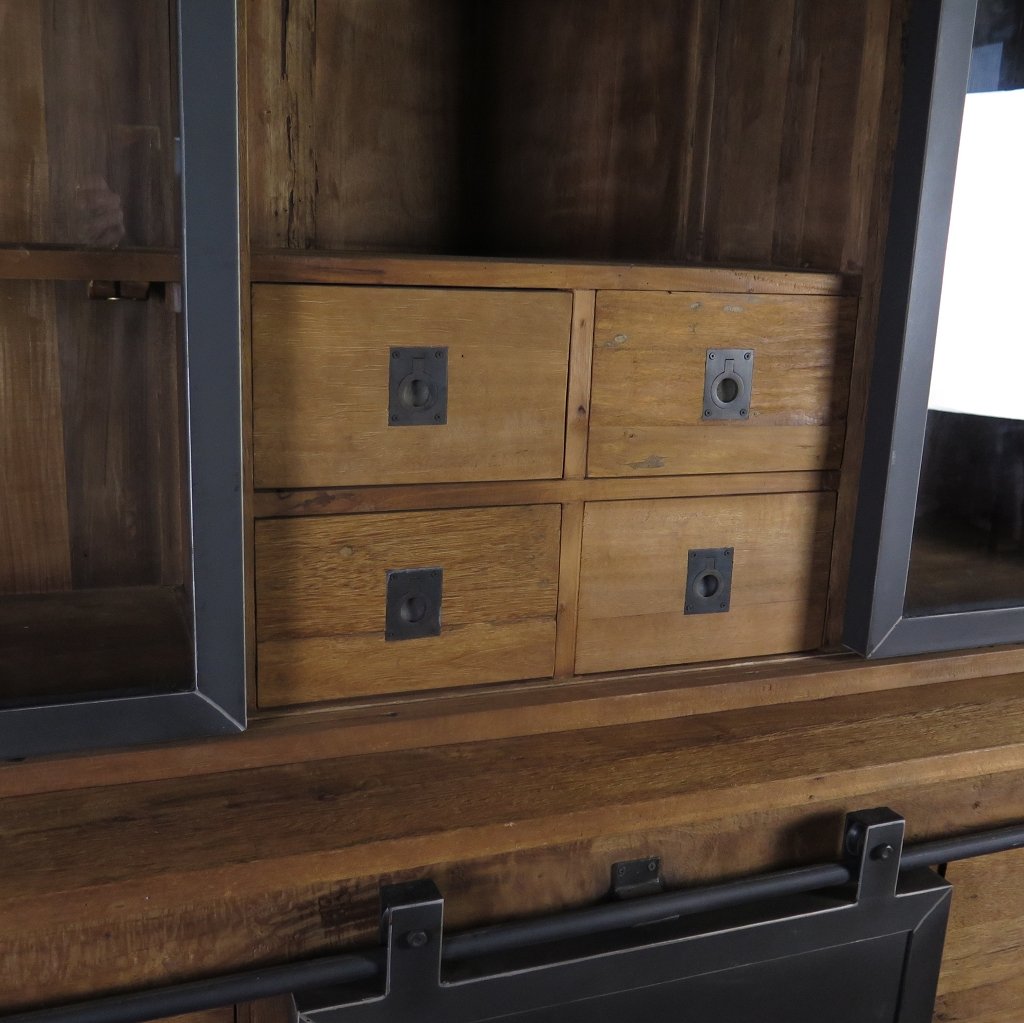 Vitrine Bücherschrank Teakholz 1,92 m