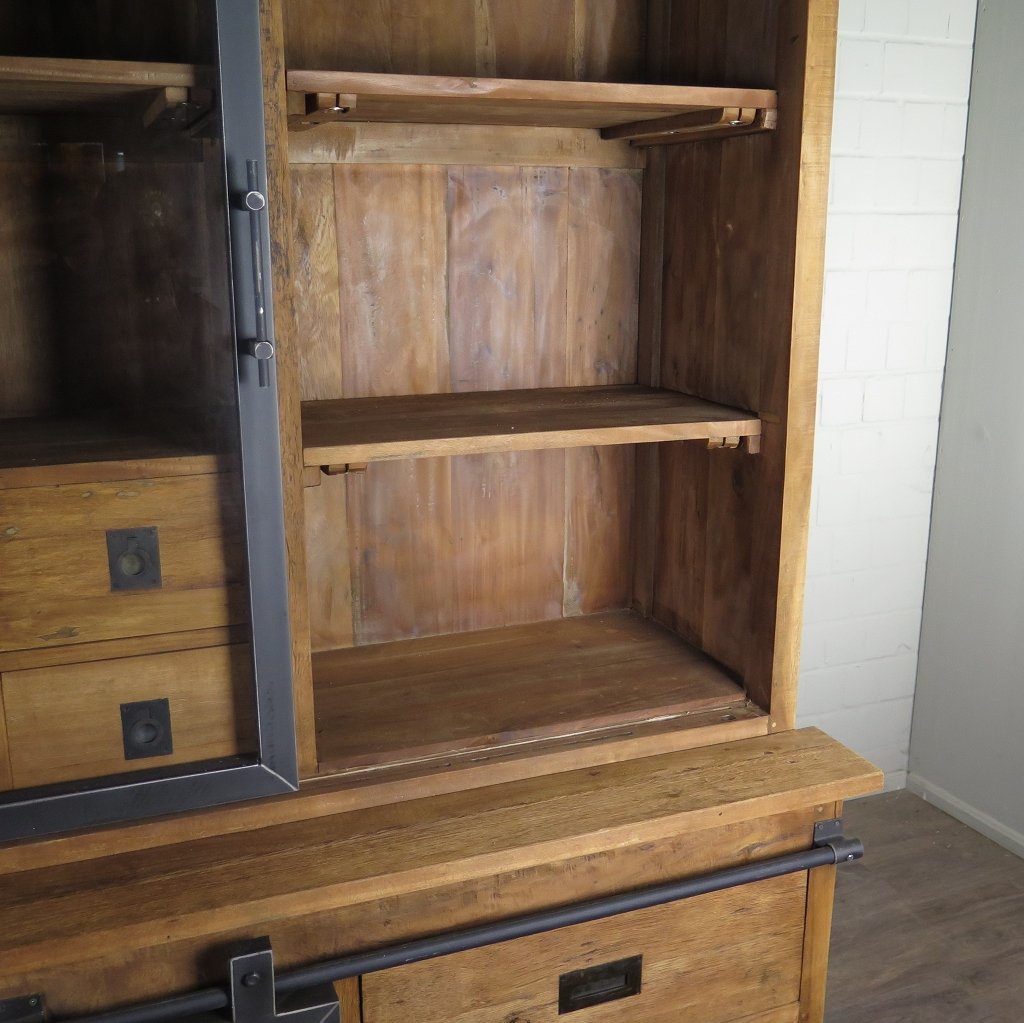 Vitrine Bücherschrank Teakholz 1,92 m