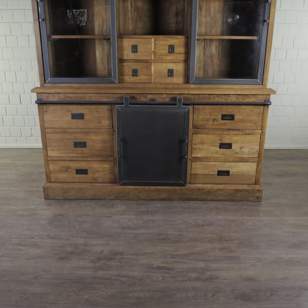 Vitrine Bücherschrank Teakholz 1,92 m