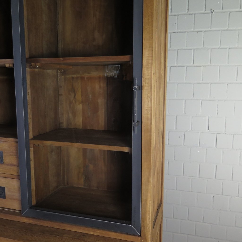 Vitrine Bücherschrank Teakholz 1,92 m