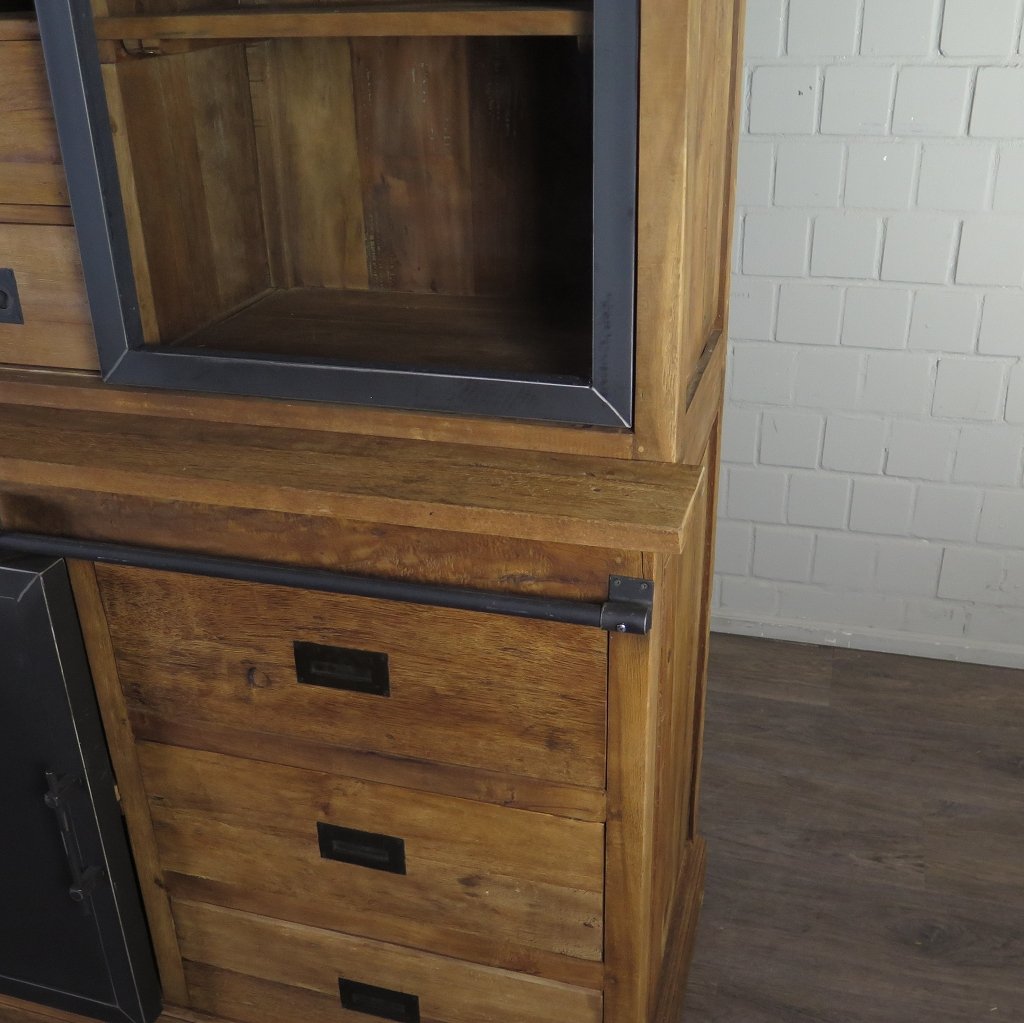Vitrine Bücherschrank Teakholz 1,92 m