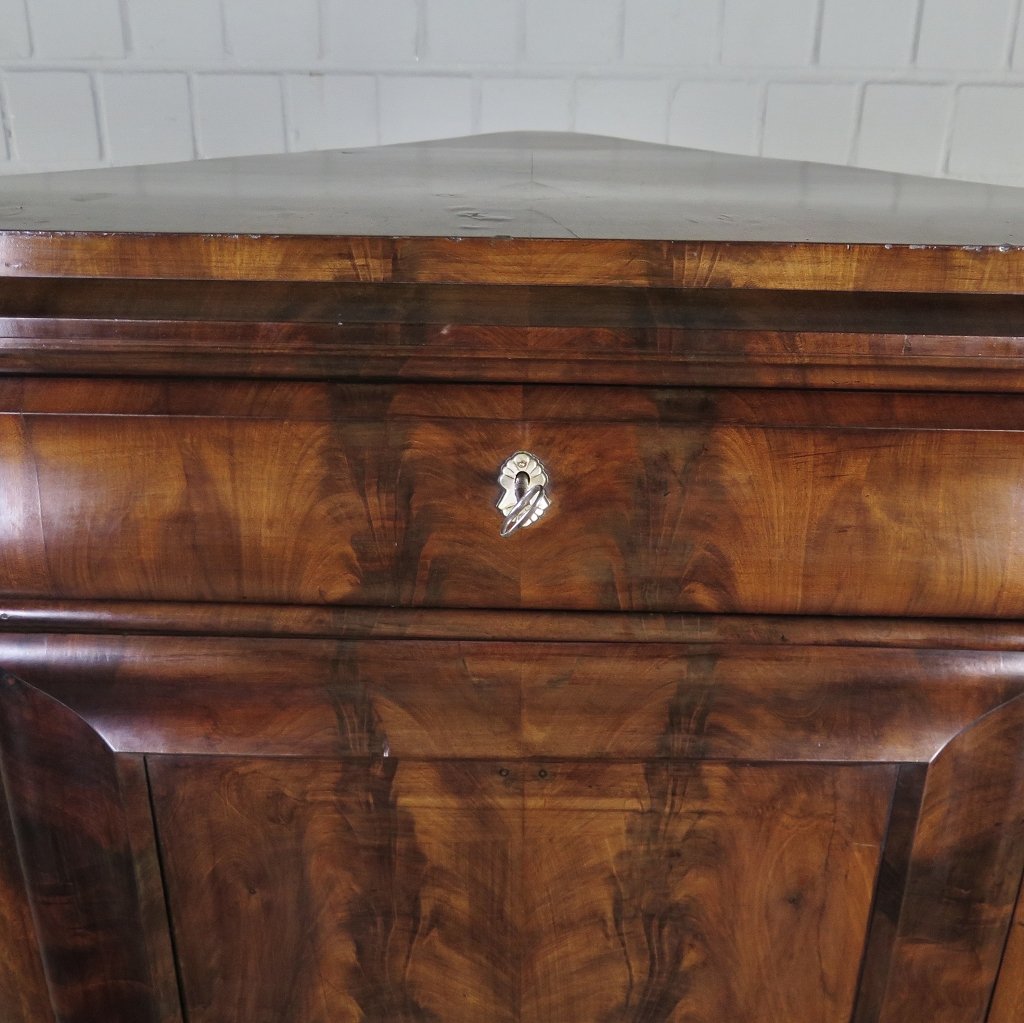 Eckschrank Biedermeier 1850 Mahagoni
