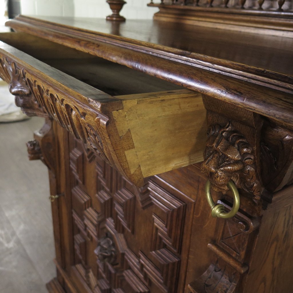 Buffetschrank Schrank Gründerzeit 1880 Eiche