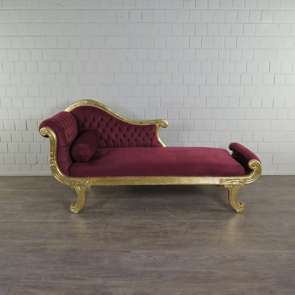Chesterfield Chaiselongue Recamiere Dunkelrot 1,88 m
