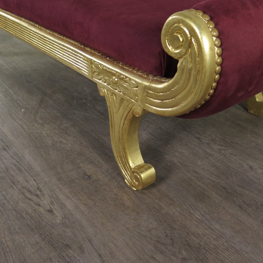 Chesterfield Chaiselongue Recamiere Dunkelrot 1,88 m