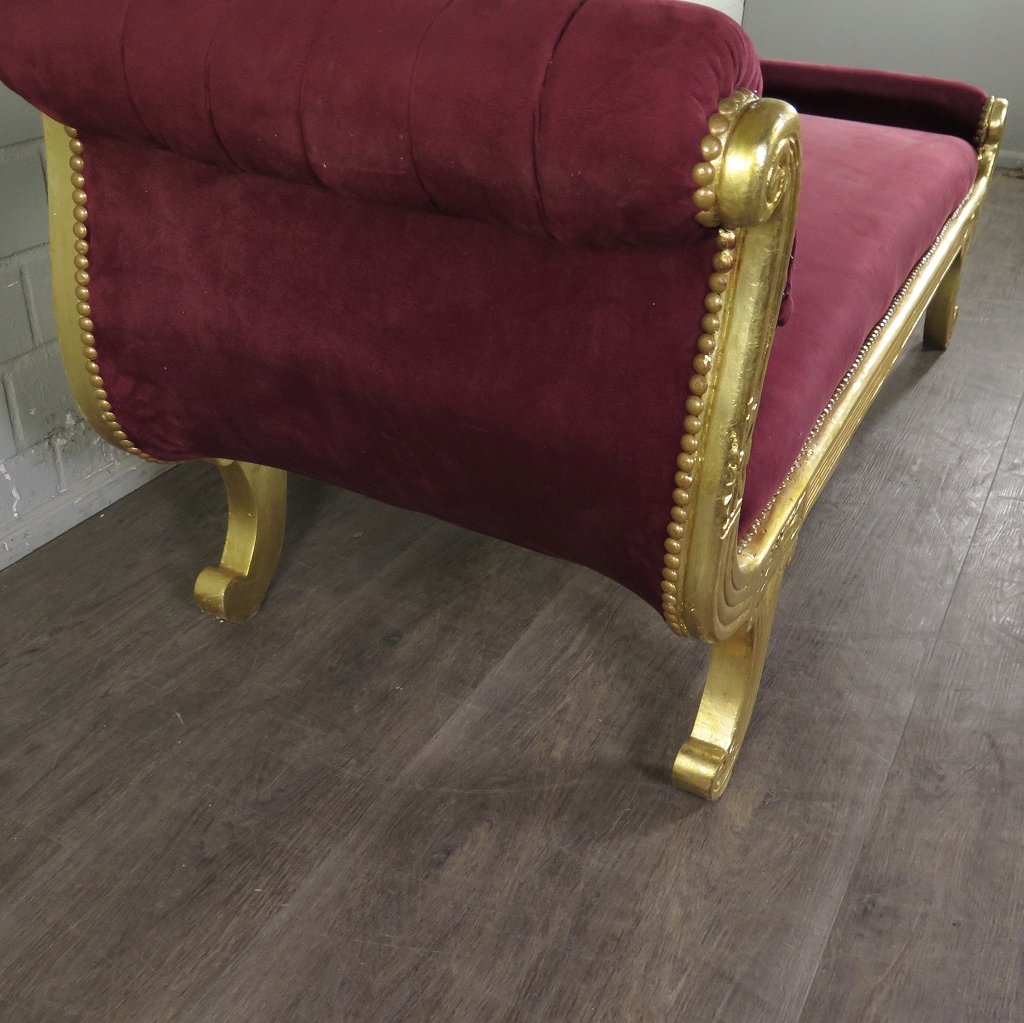 Chesterfield Chaiselongue Recamiere Dunkelrot 1,88 m