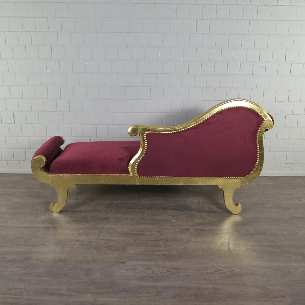 Chesterfield Chaiselongue Recamiere Dunkelrot 1,88 m