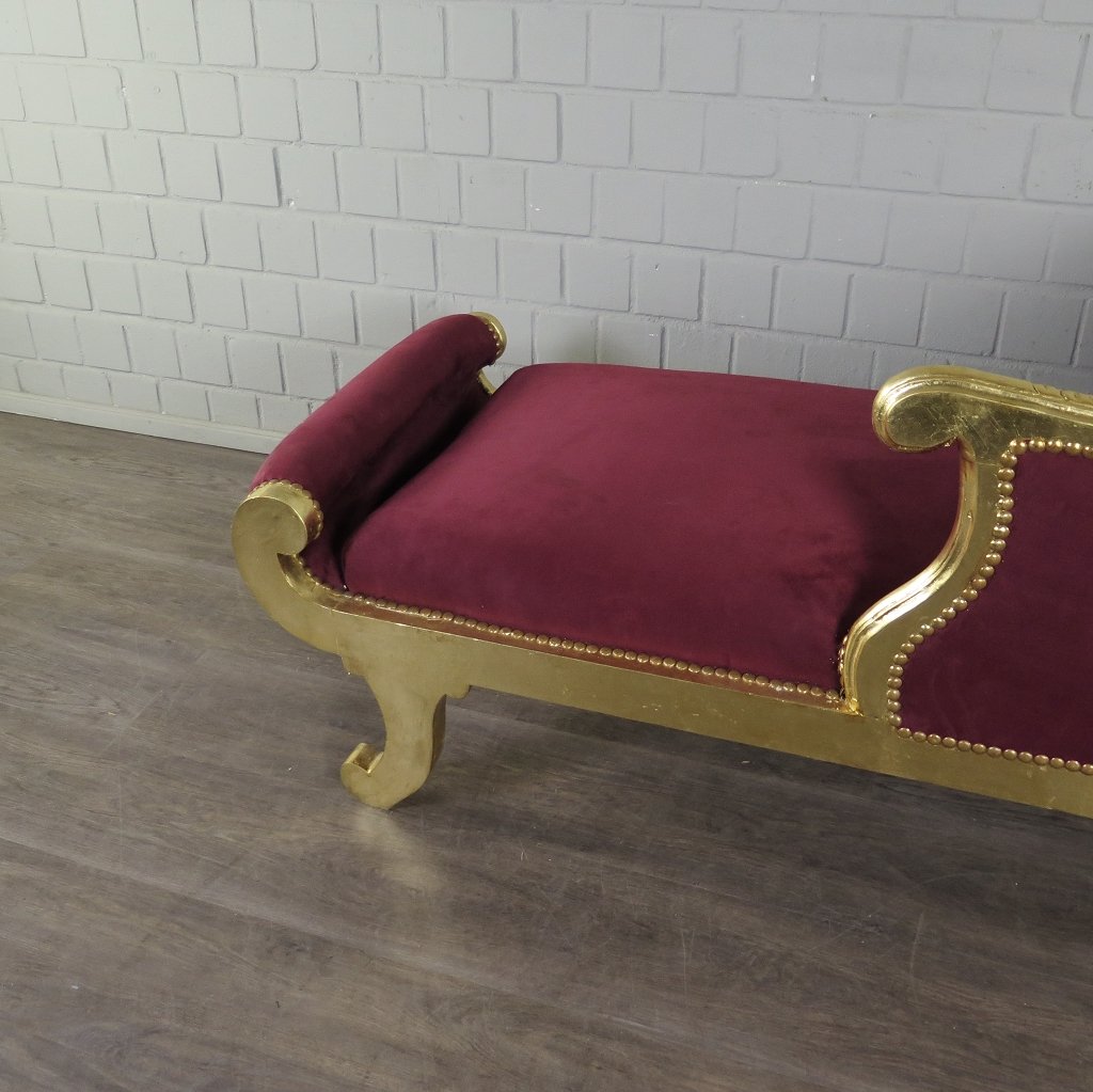 Chesterfield Chaiselongue Recamiere Dunkelrot 1,88 m