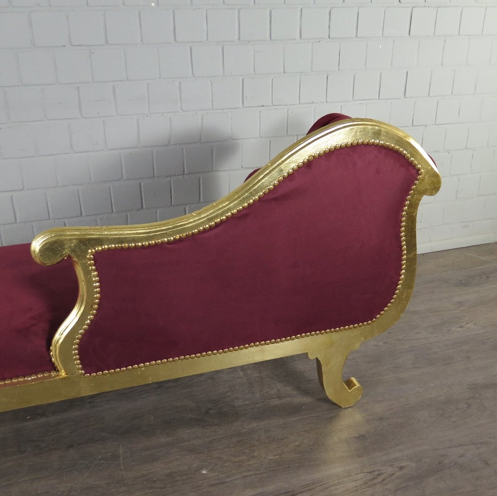 Chesterfield Chaiselongue Recamiere Dunkelrot 1,88 m