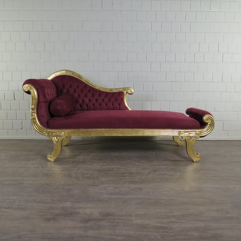 Chesterfield Chaiselongue Recamiere Dunkelrot 1,88 m