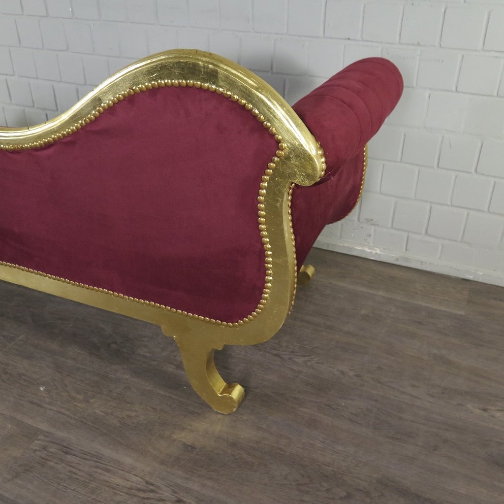 Chesterfield Chaiselongue Recamiere Dunkelrot 1,88 m