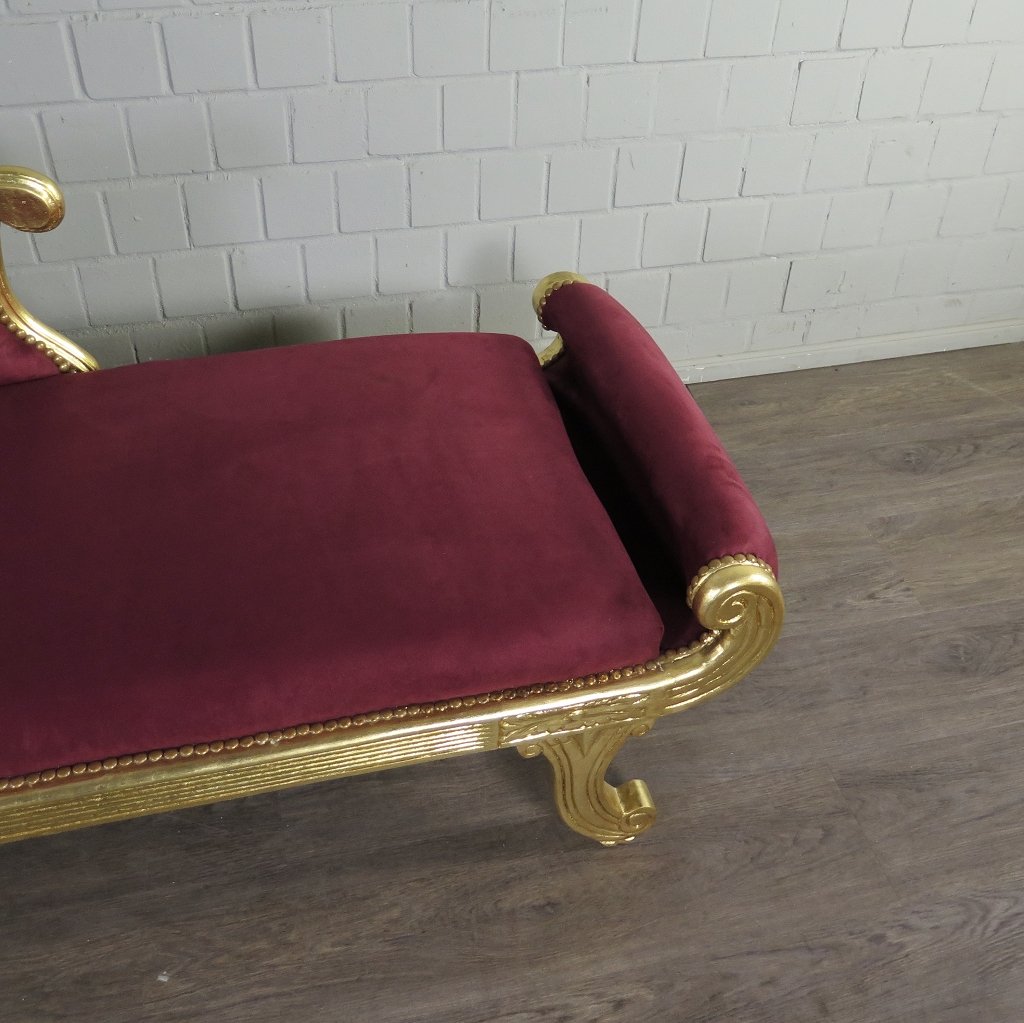 Chesterfield Chaiselongue Recamiere Dunkelrot 1,88 m