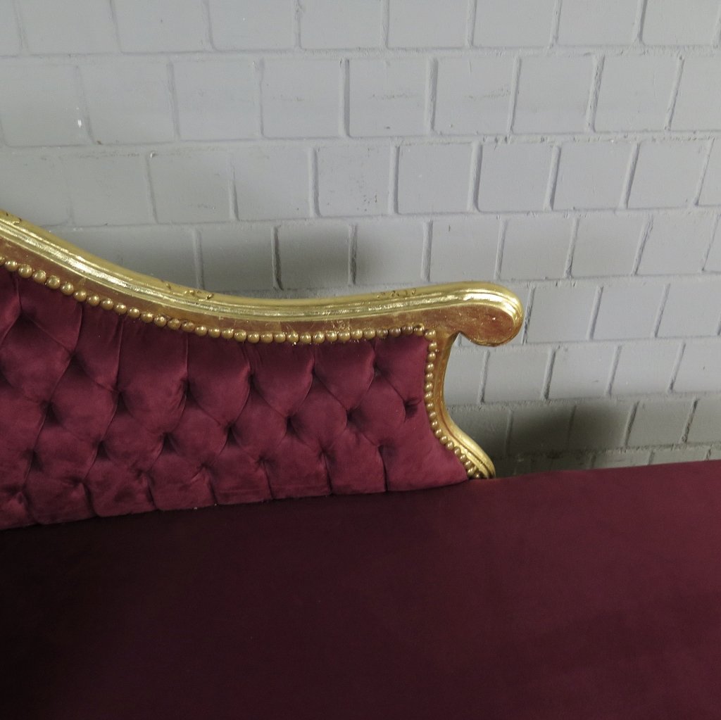 Chesterfield Chaiselongue Recamiere Dunkelrot 1,88 m