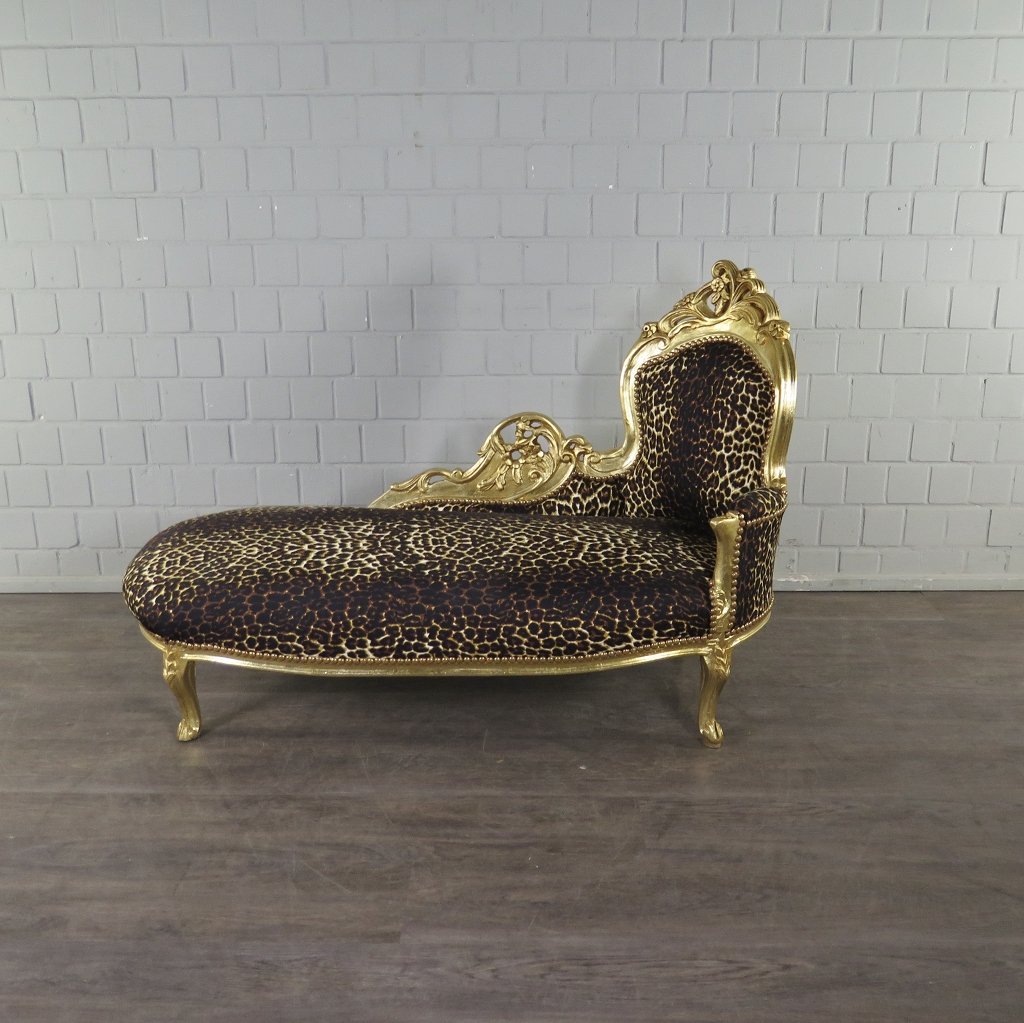 Chesterfield Chaiselongue Recamiere Leopard 1,55 m