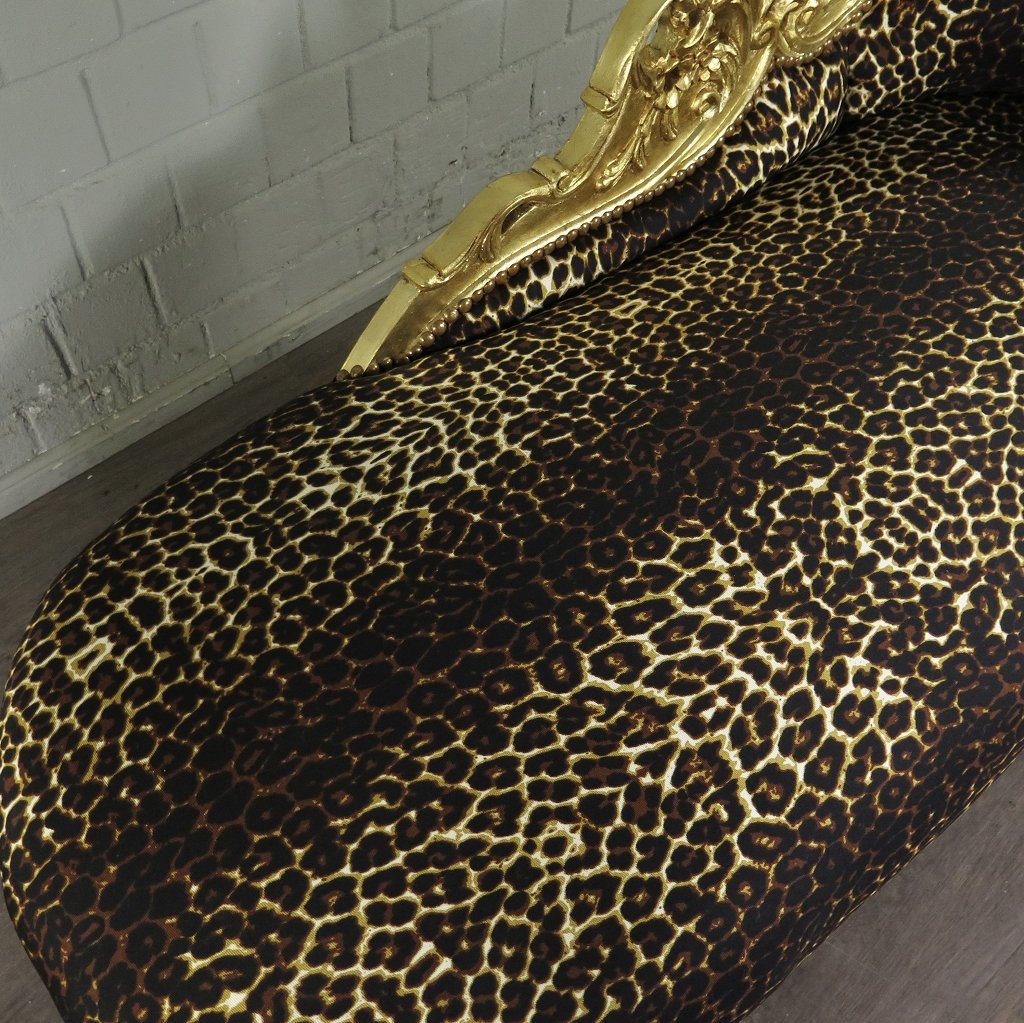 Chesterfield Chaiselongue Recamiere Leopard 1,55 m