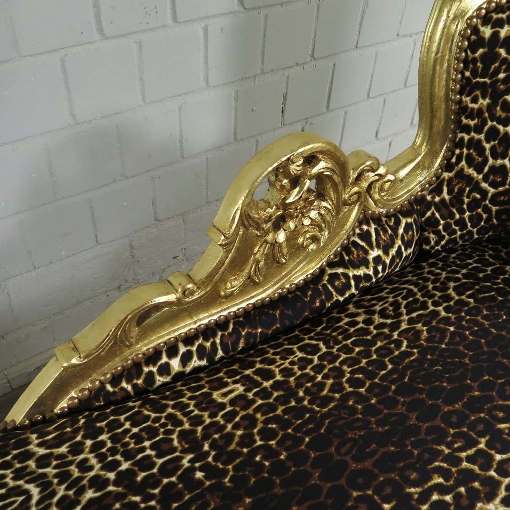 Chesterfield Chaiselongue Recamiere Leopard 1,55 m