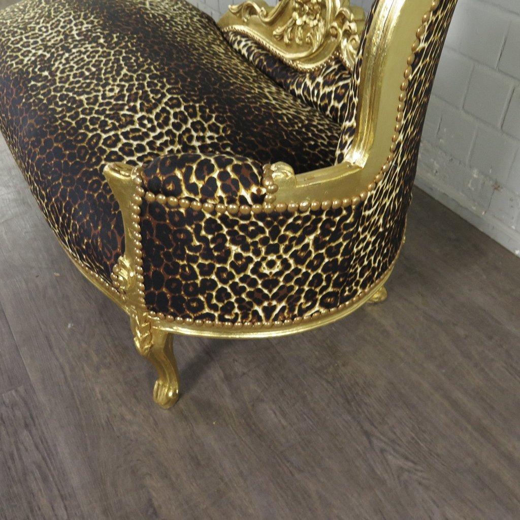 Chesterfield Chaiselongue Recamiere Leopard 1,55 m