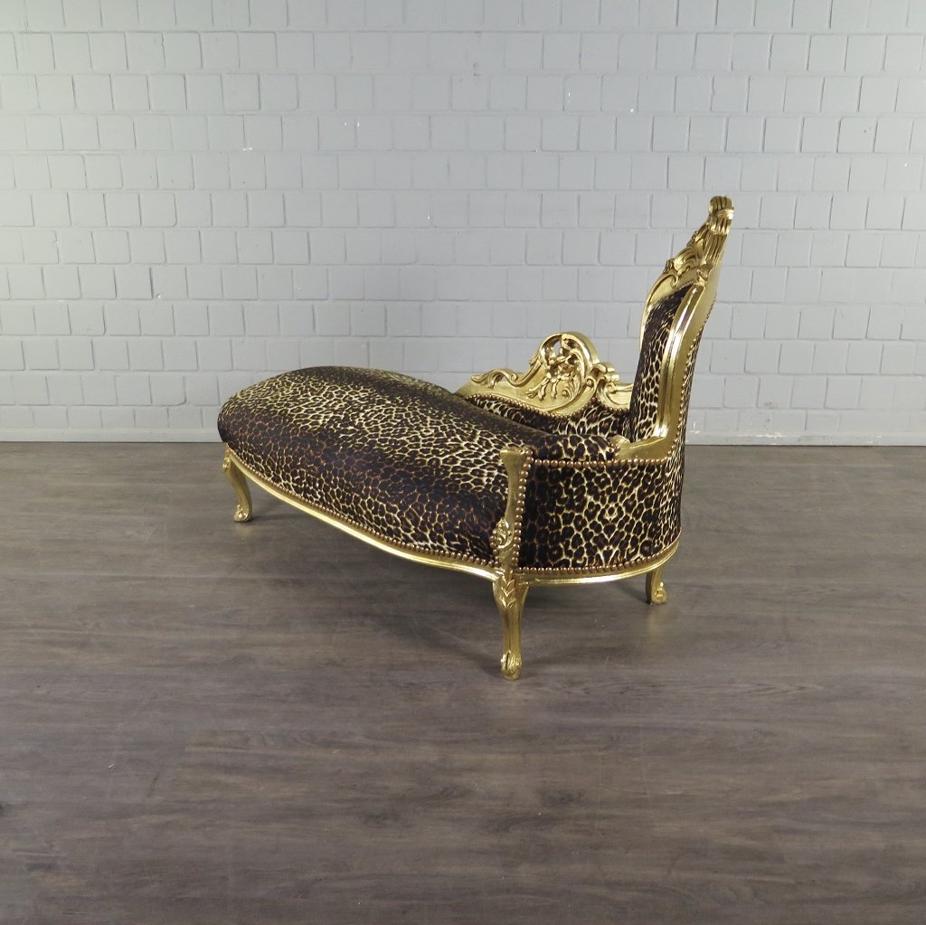 Chesterfield Chaiselongue Recamiere Leopard 1,55 m