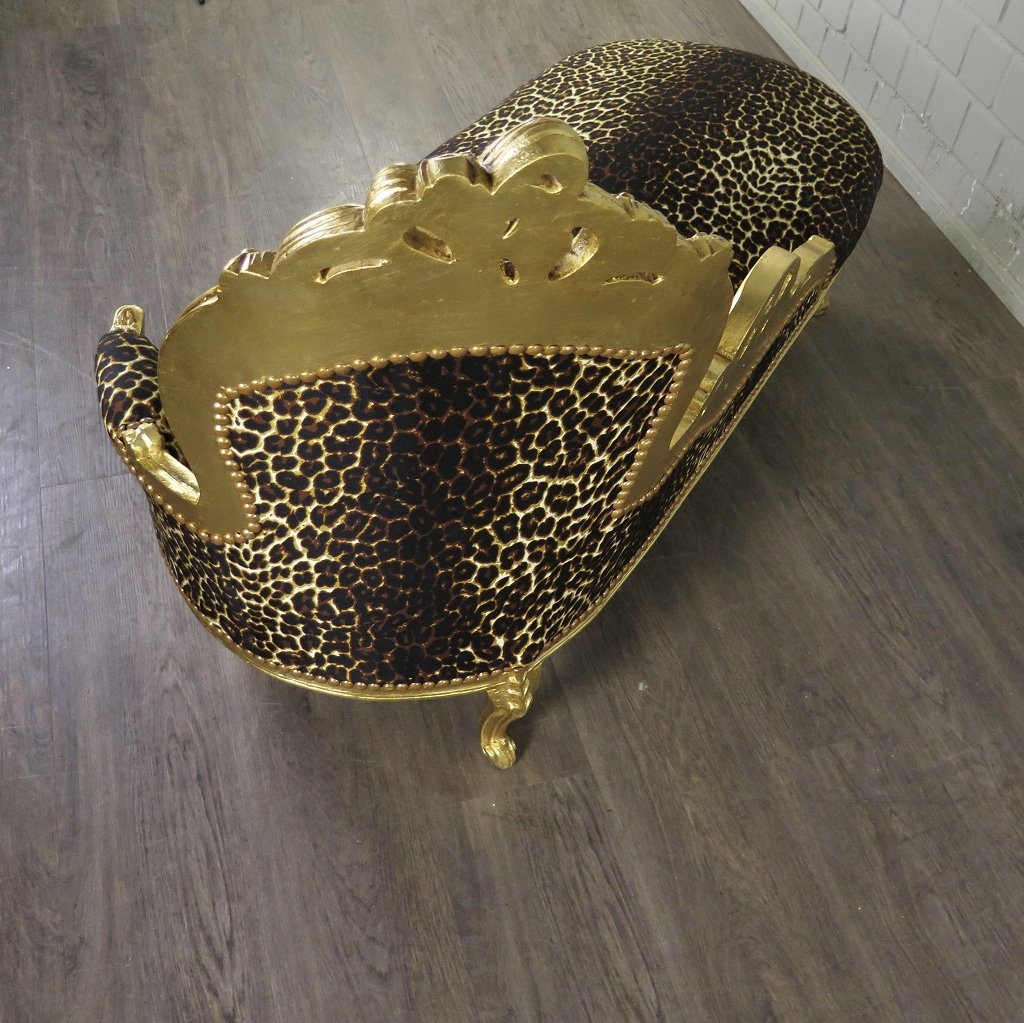 Chesterfield Chaiselongue Recamiere Leopard 1,55 m