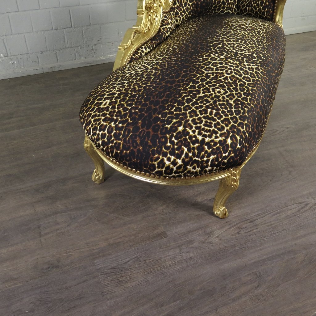 Chesterfield Chaiselongue Recamiere Leopard 1,55 m
