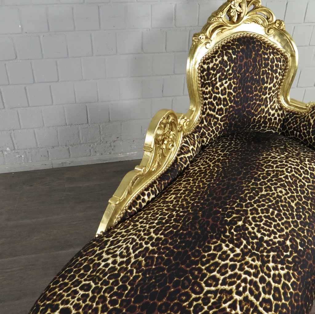 Chesterfield Chaiselongue Recamiere Leopard 1,55 m