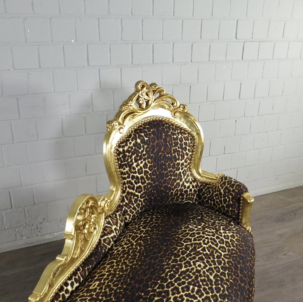 Chesterfield Chaiselongue Recamiere Leopard 1,55 m