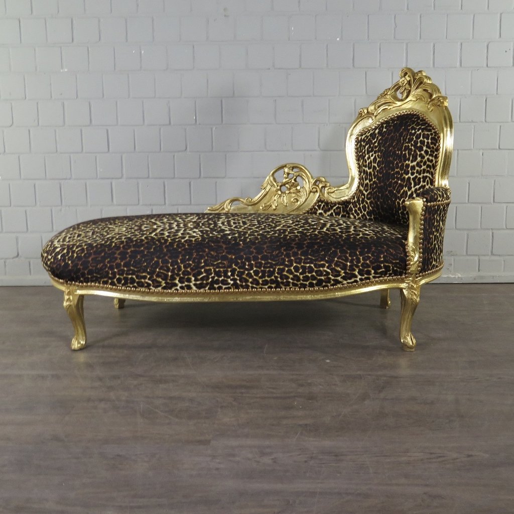 Chesterfield Chaiselongue Recamiere Leopard 1,55 m