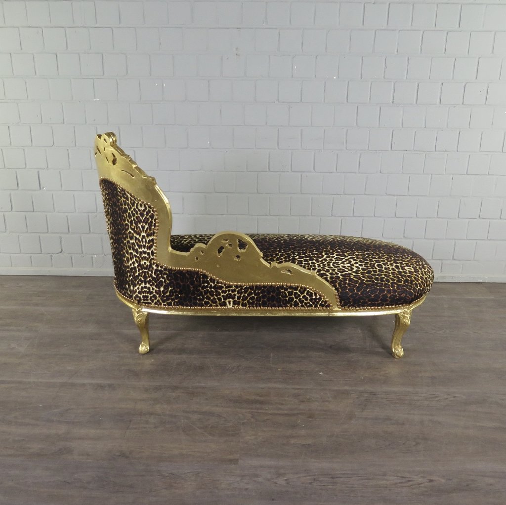 Chesterfield Chaiselongue Recamiere Leopard 1,55 m